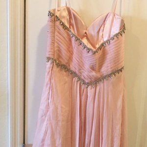 Rose color Dress with Sequins chiffon material